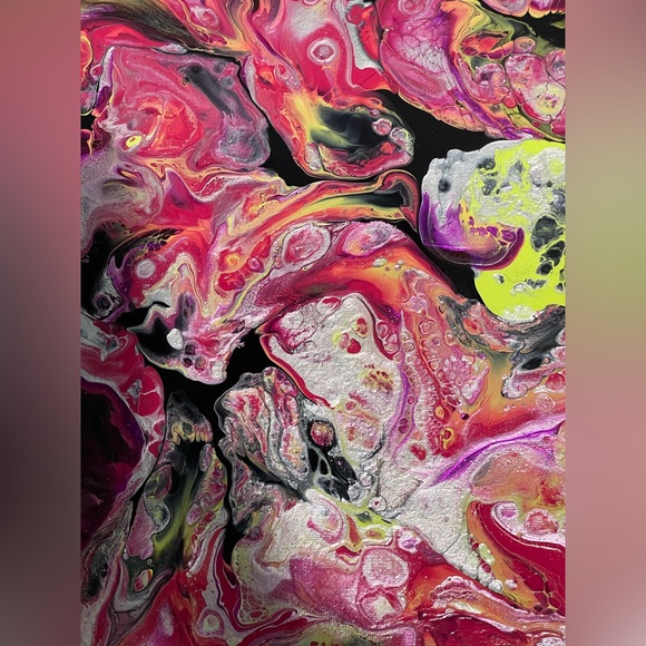 Vibrant Abstract Canvas Art in Red and Yellow - Picture 6 of 7